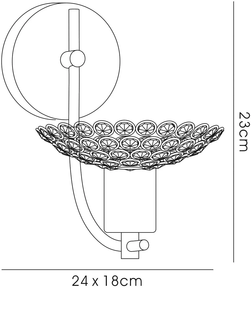 Ellen Crystal Wall Lights Diyas Armed Wall Lights